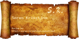 Seres Krisztina névjegykártya